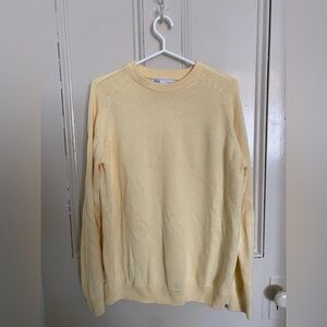 100% cotton Butter Yellow oversized Crewneck Summer Sweater